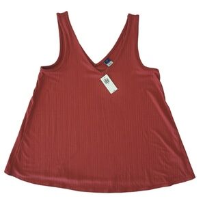 Old Navy NBW Clay XS Ribbed V-Neck Sleeveless Tank